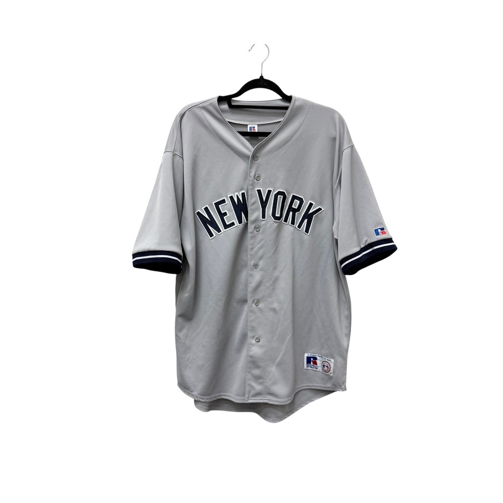 Russell Athletic New York Baseball Jersey Mens Gray MLB Authentic vintage Tag XL